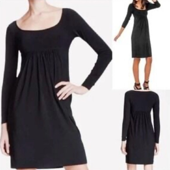 Norma Kamali Dresses & Skirts - Normal Kamali Scoop Neck Empire Waist Jersey Ruched Long Sleeve Dress Sz XL